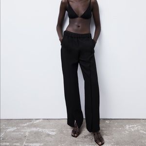 Zara High Waist Split Hem Wide Leg Pant Size S